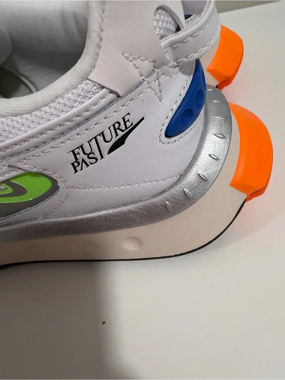 Puma White Sneakers with Neon Green and Orange Accents